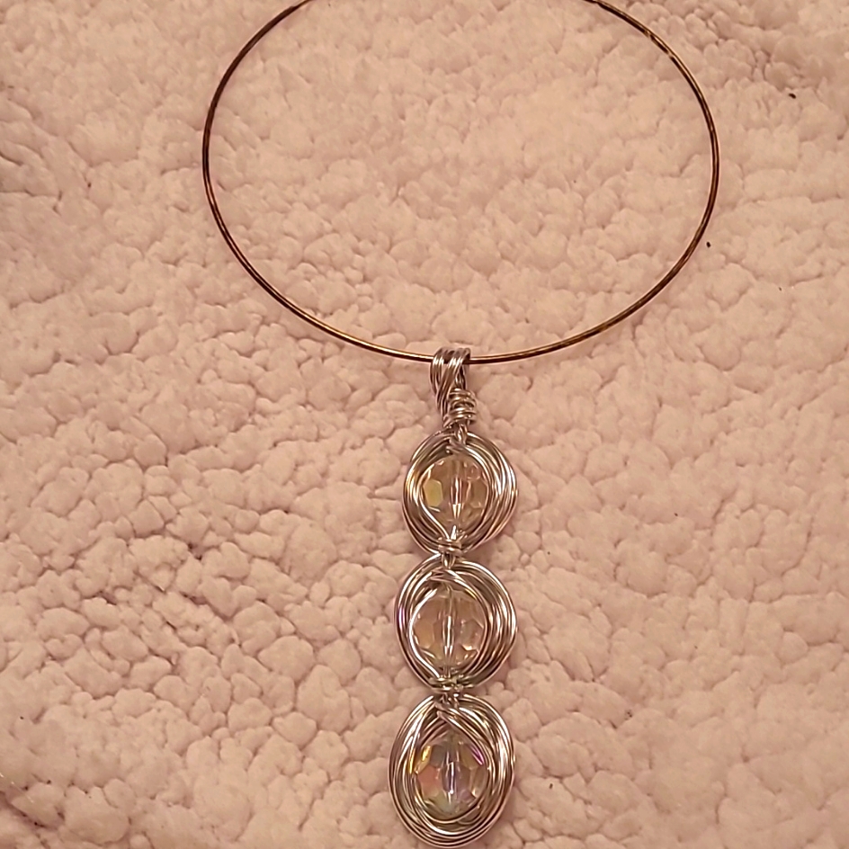 Handcrafted 3 Orb Choker With Matching Ring